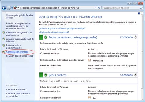 Captura de pantalla de la configuración del Firewall de Windows para permitir la VPN