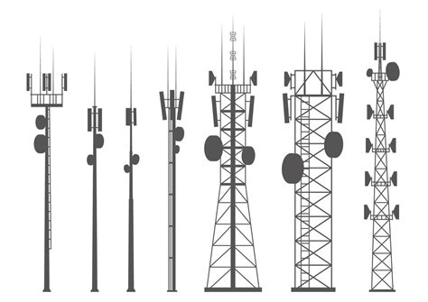 Comparativa visual de diferentes tipos de torres celulares