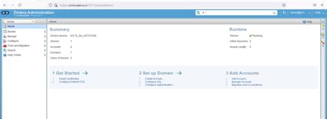 Captura de pantalla de la interfaz de Zimbra Admin Console mostrando la sección de certificados