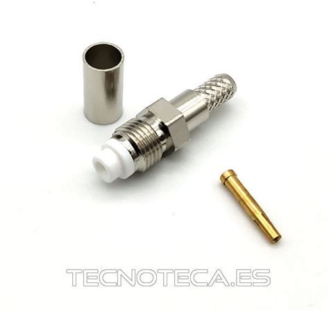 Ilustración comparando un conector FME macho y hembra con cables RG-58