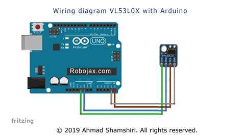 Diagrama de circuito para conectar el sensor VL53L0X al ESP8266