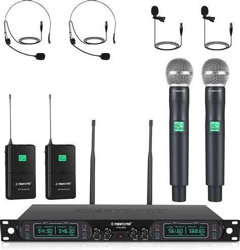 Sistema de micrófono inalámbrico UHF de 4 canales