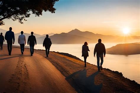 Personas caminando juntas en un camino
