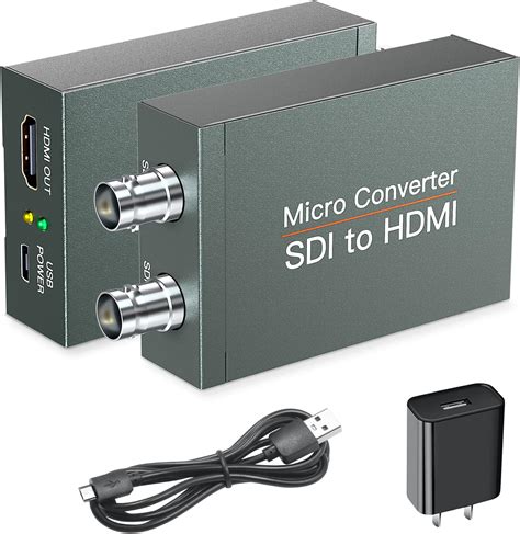 Cámara conectada a un monitor profesional mediante un micro conversor HDMI a SDI