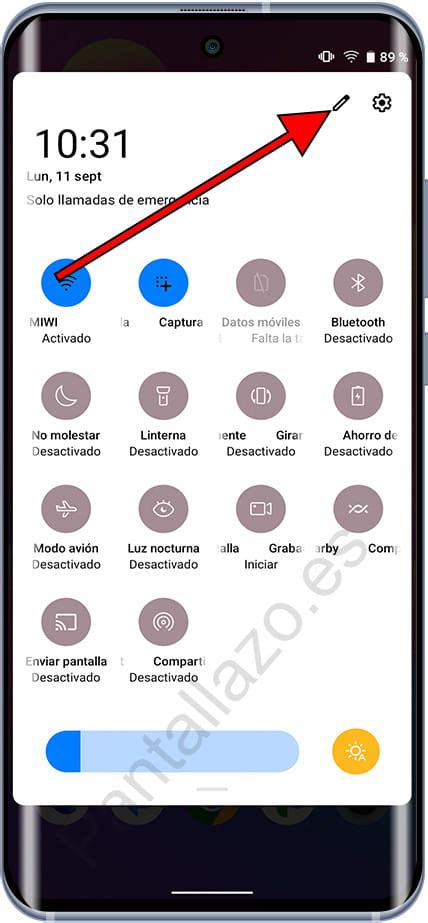 Captura de pantalla del panel de accesos directos de un Huawei P10 Lite mostrando el icono de NFC