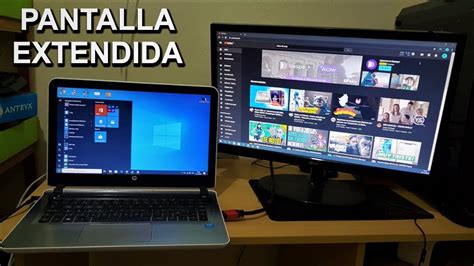 Monitor portátil HDMI conectado a una laptop