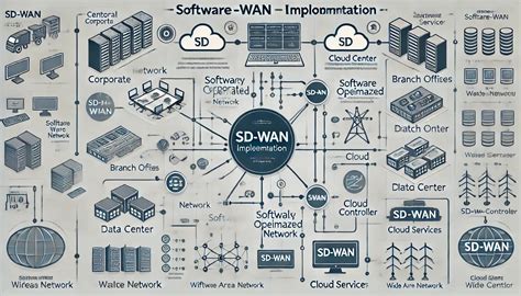 Diagrama de una red SD-WAN conectando múltiples sucursales