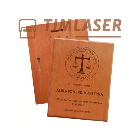 Galvano de madera con grabado láser