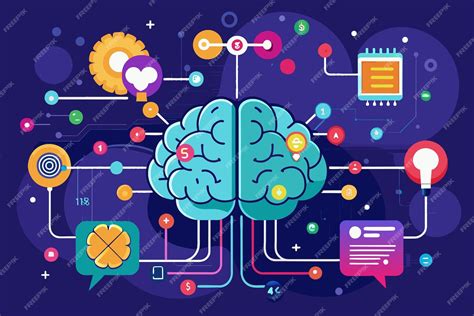 Ilustración de un cerebro procesando información rápidamente