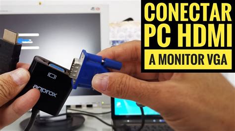 Infografía mostrando los pasos básicos para conectar un dispositivo VGA a un monitor HDMI