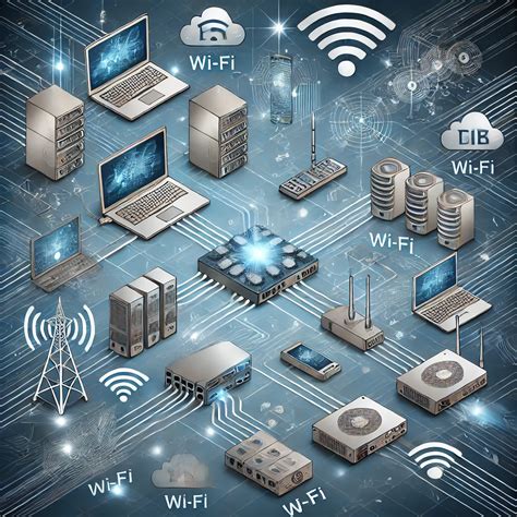 Ilustración conceptual de una red Wi-Fi moderna y eficiente