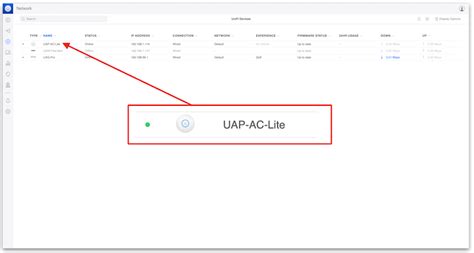 Pantalla del UniFi Controller mostrando un punto de acceso en estado 