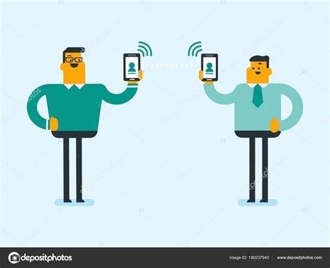 Ilustración de dos teléfonos móviles intercambiando datos mediante NFC