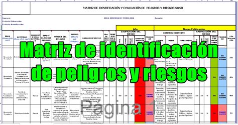 Diagrama de la matriz IPER (Identificación de Peligros y Evaluación de Riesgos)