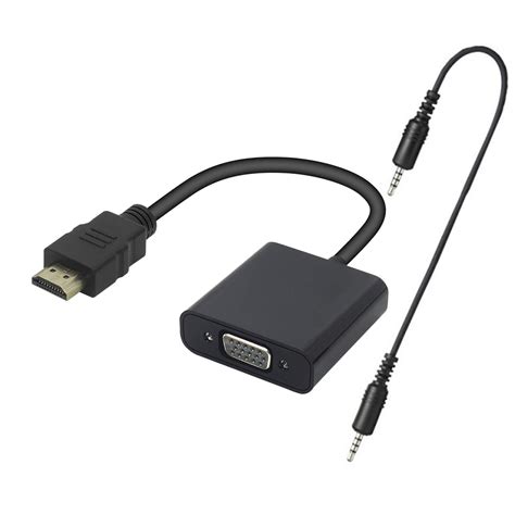 Diagrama de conexión de un adaptador HDMI a VGA con audio