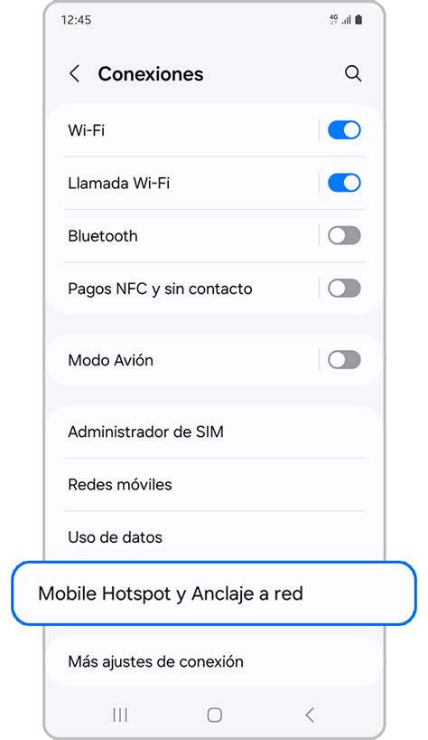 Teléfono móvil actuando como hotspot Wi-Fi