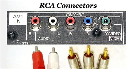 Conectores RCA en un equipo de audio
