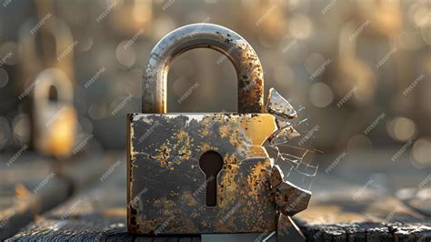 Representación visual de un candado roto sobre un fondo de código