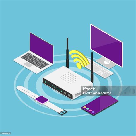 Ilustración de módem y router conectados