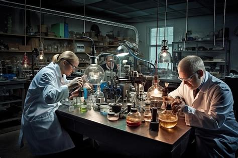 Laboratorio con científicos trabajando en investigación