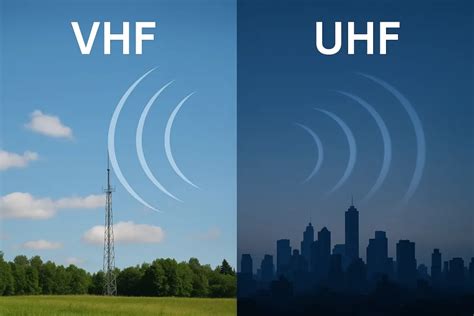 Comparación visual de antenas VHF y UHF