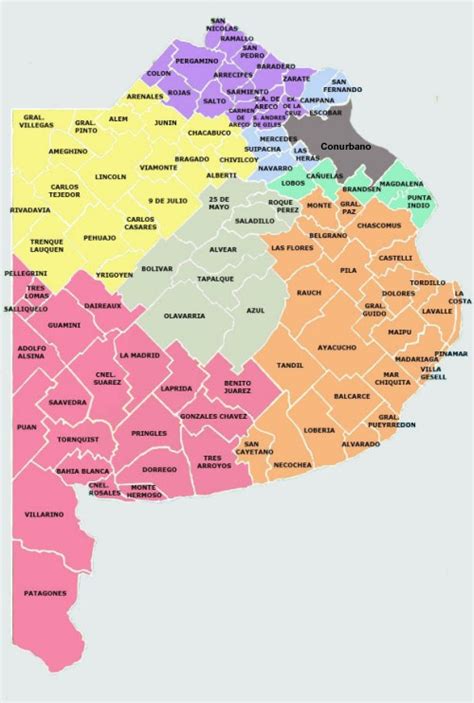 Mapa ilustrando la cobertura de Telered en la Provincia de Buenos Aires