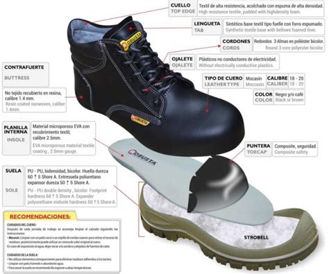 Diagrama de un zapato de seguridad mostrando la puntera reforzada