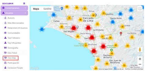 Mapa mostrando puntos de geolocalización de marcajes de empleados