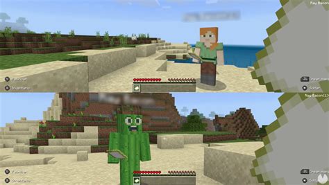 Captura de pantalla de Minecraft Xbox 360 con pantalla dividida